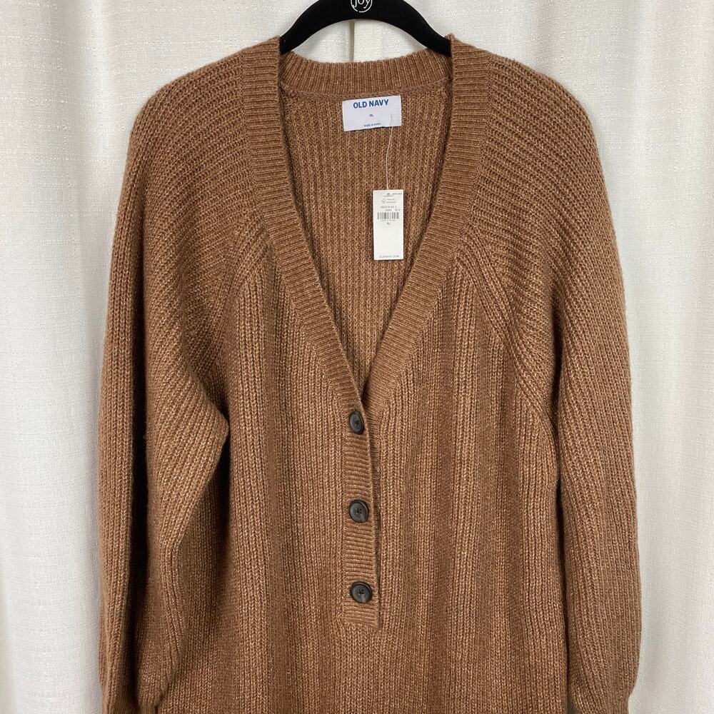 Old Navy Brown Long Sleeve Rib Knit Mini Sweater Dress Sz.XL NWT - Picture 3 of 12